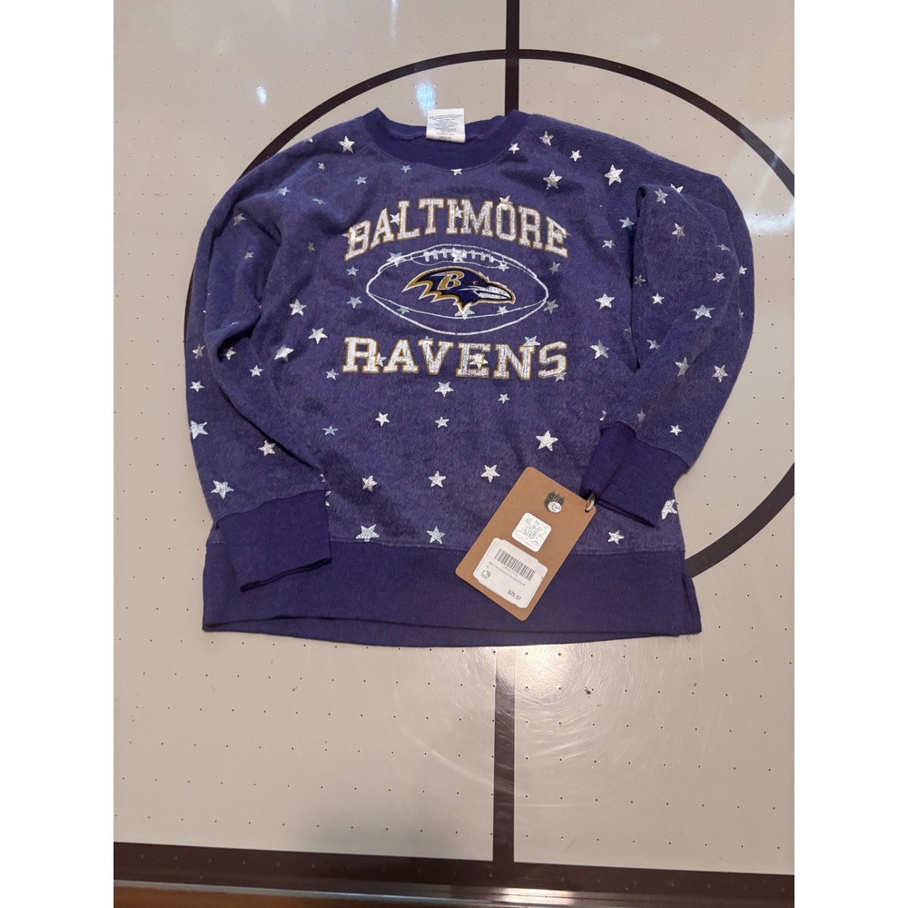 Wes and Willy Baltimore Ravens NFL Kids Sweatshirt PurpleStars OrganicCotton 10M
